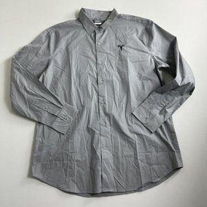 Tesla Motors Authentic Long Sleeve Button Down‎ Shirt Adult Men's Size XL Gray